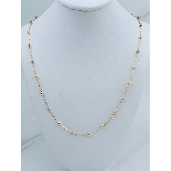 Real 10k gold necklace with beads 20”